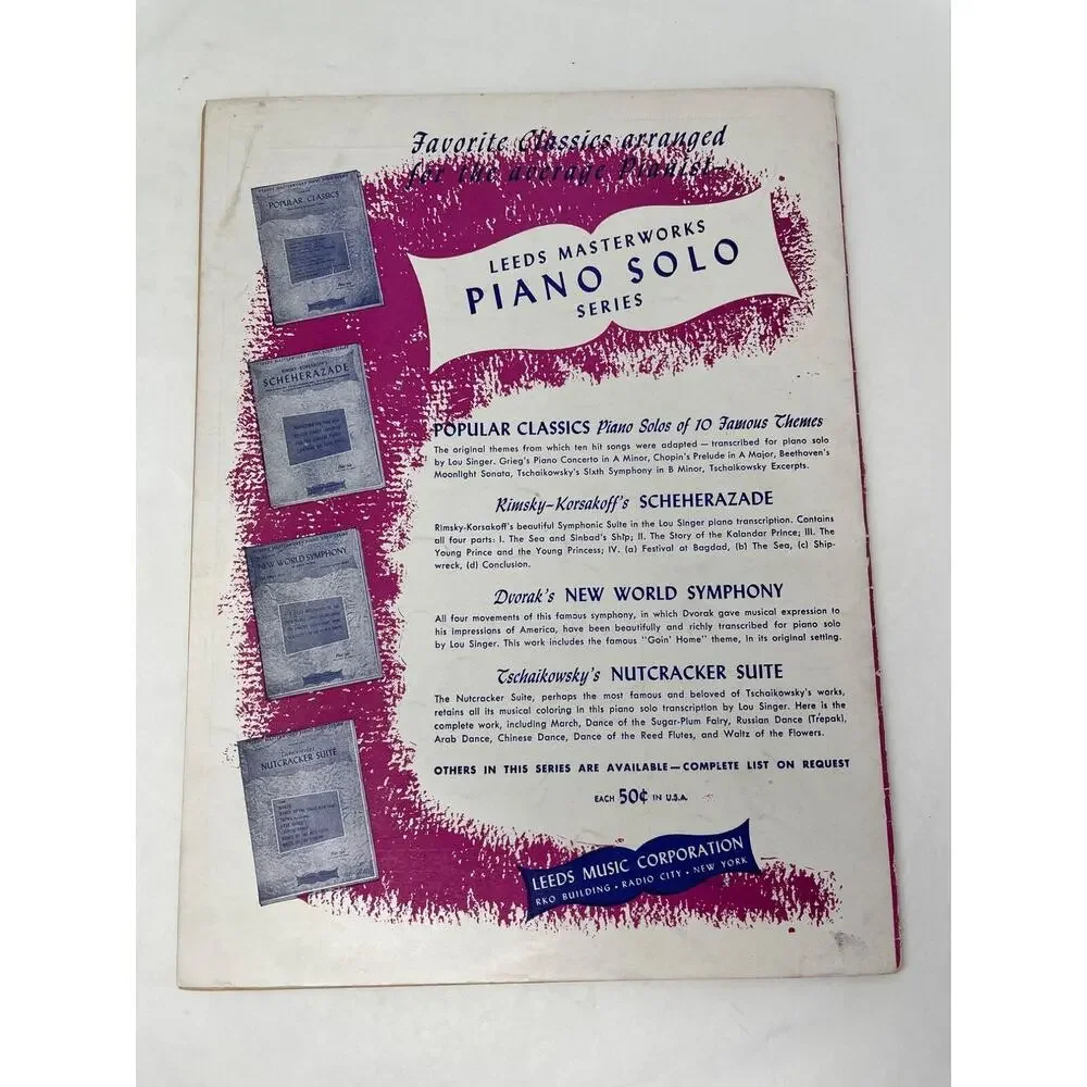 1945 Vintage Souvenir Album of Piano Music by Frederic Chopin Song Book‎